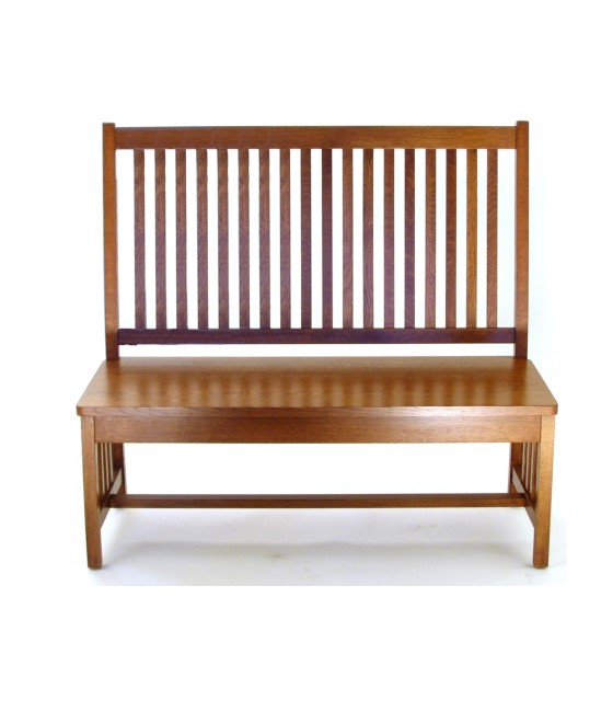 oak Mission-style bench for college chairs