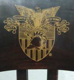 black West Point chair with gold crest