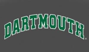Green and White collegiate logo on custom Dartmouth logo chairs