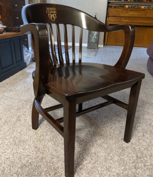 Classic Alumni Chair & College Chair for Mayo Clinic in Rich Tobacco Stain, college chairs