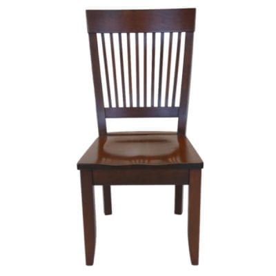 dark brown mission side chair - front view