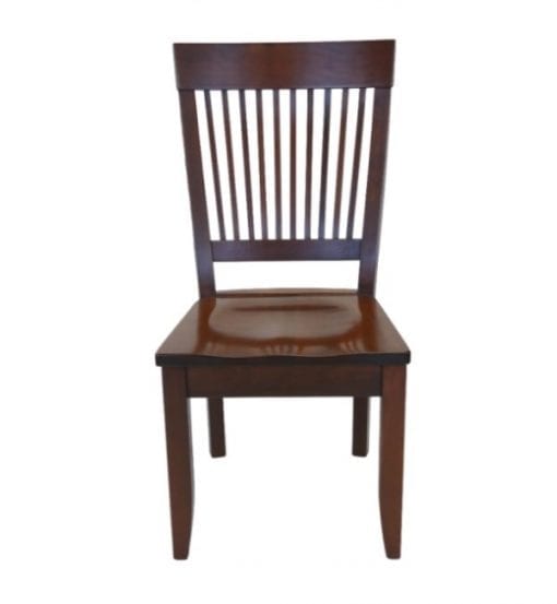 dark brown mission side chair - front view