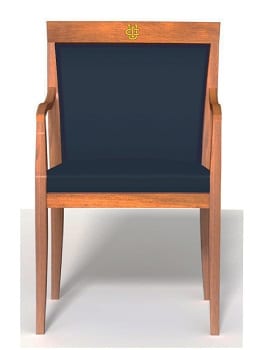 front view of Laureate Chair with Black fabric upholstery