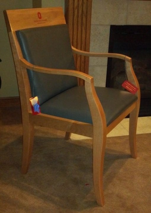 Maple Laureate Chair with grey leather for Wexner Med Center; college chairs