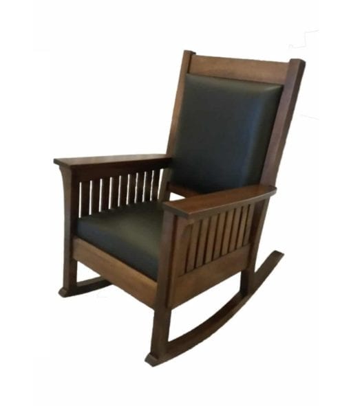 Affinity Mission Rocking Chair with black leather seat