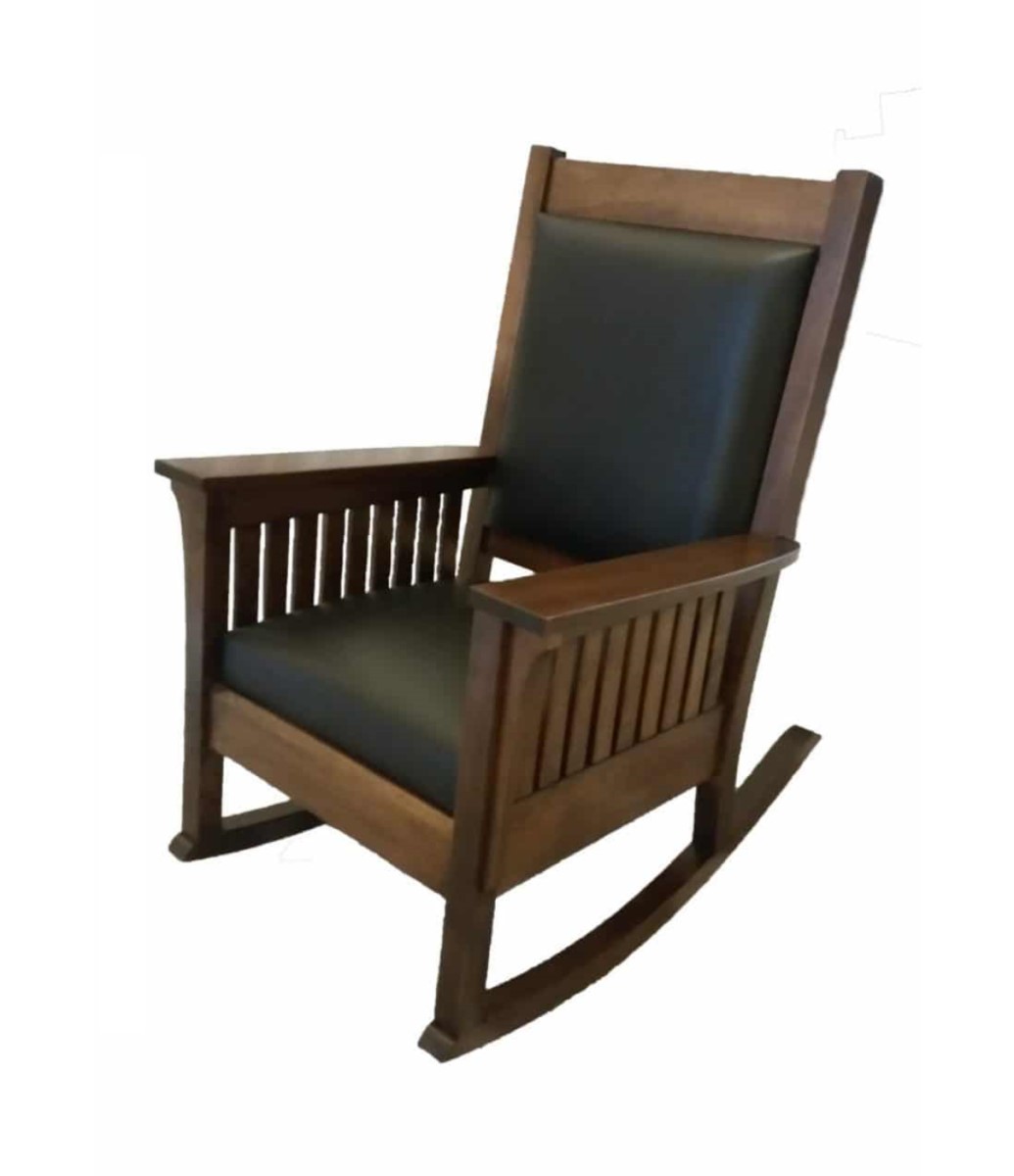 Affinity Mission Rocking Chair Amrc, Black Leather Rocking Chair