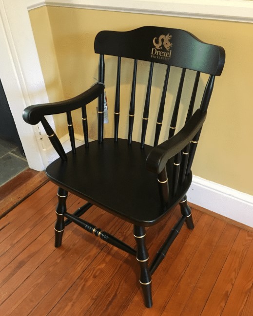 Black Drexel University Chair in a home, a gift for medical students