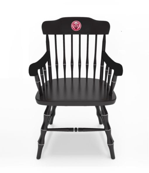 Ohio State University seal on a black captain's chair