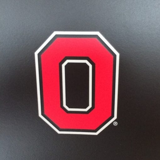 Red, White, and Black Ohio State Block 'O' Logo