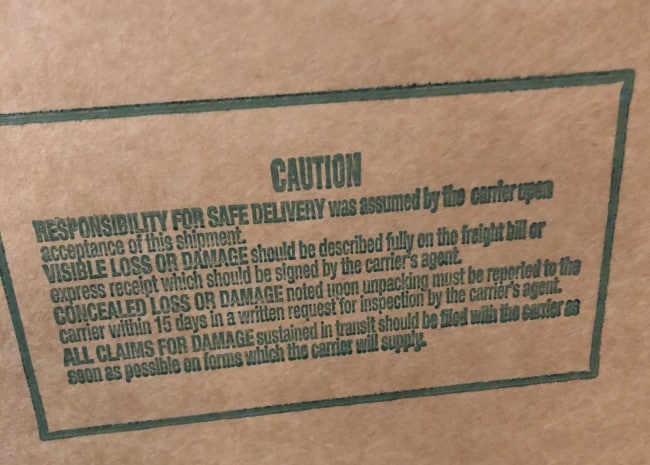 Label warning of inspection