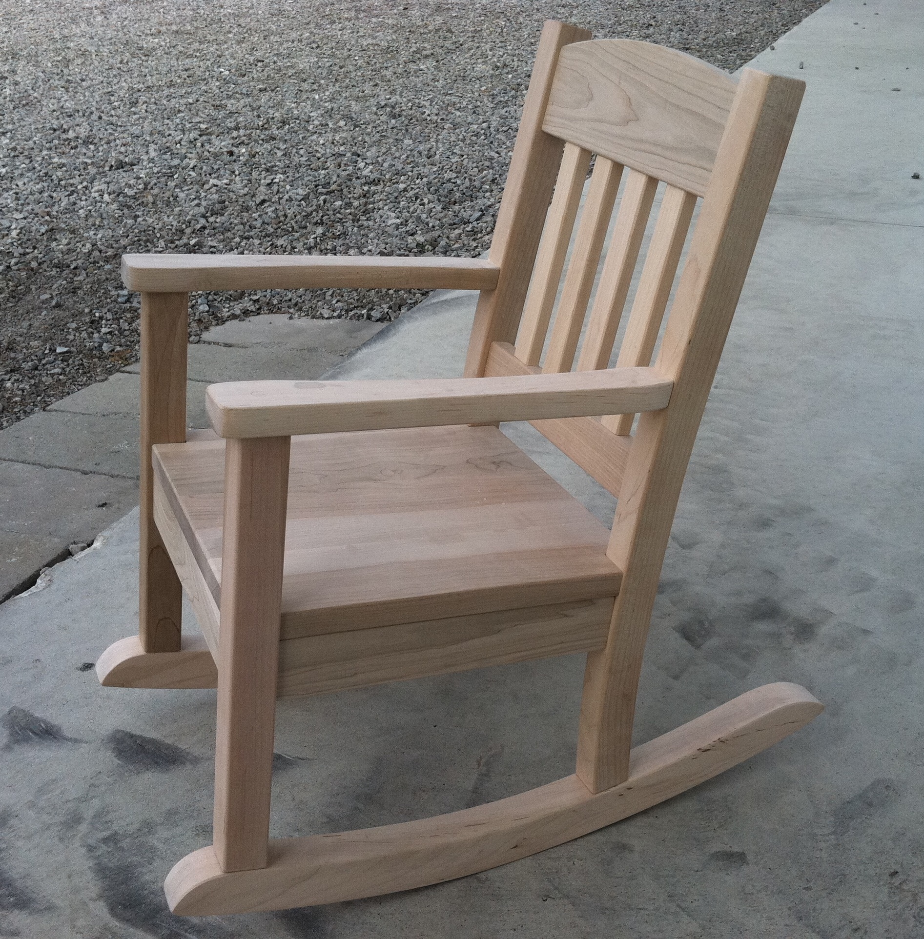 unfinished child's rocking chair