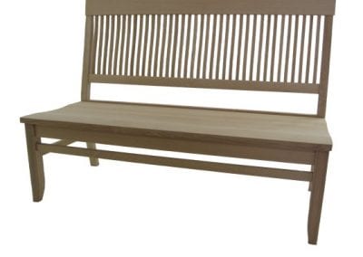 Mission-style Bench made with contour seat with no arms