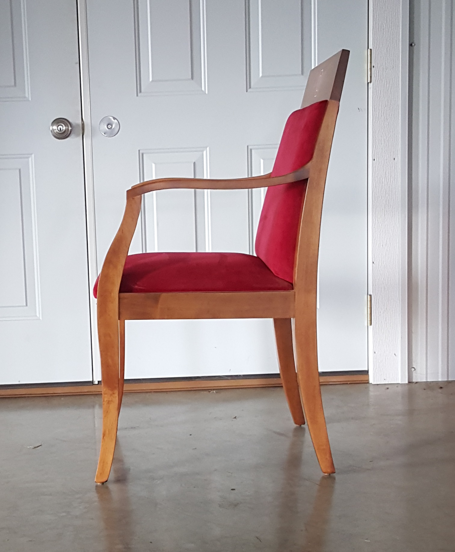 Maple Affinity Laureate Chair with red leather for Ohio State and college chairs