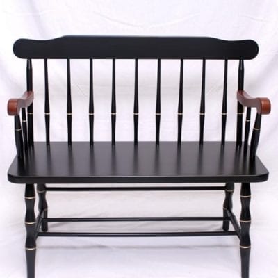 Affinity Black Traditional Deacon's Bench, no logo, 43 inches wide , college chairs