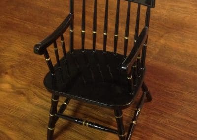Black miniature college chair of Baptist Health Mini ATC w pineapple logo for fundraising chairs logo