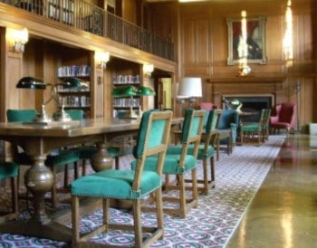 Interior of Library at Dartmouth College with Dartmouth chairs