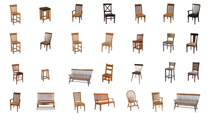 28 standard chairs of Alumni Chairs of the Four Lines of Collegiate Chairs 