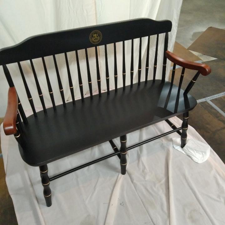 Black Deacons Bench with Cherry Arms for Cardigan Mountain School