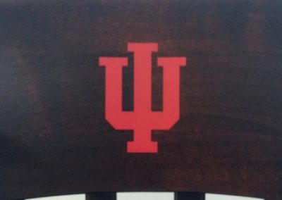 Indiana University Chair with Red Indiana 'IU' logo on the logo chair