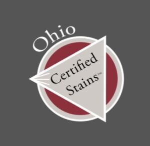 scarlet & Gray Logo of Ohio Certified Stains by Viztech