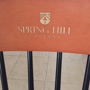 Cherry Spring Hill College Chair with logo; university chair