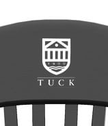 White Tuck Logo on black chair