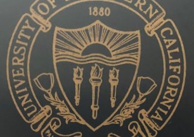 Univ of Southern California Seal Gold on black chair