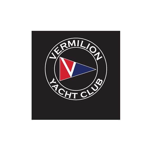 Vermilion Yacht Club Logo on a black captains chair